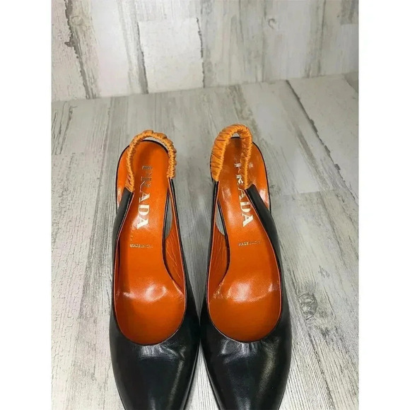 Prada Women's Strappy Stiletto Heels Black Leather Size 7.5 Formal - Picture 6 of 10